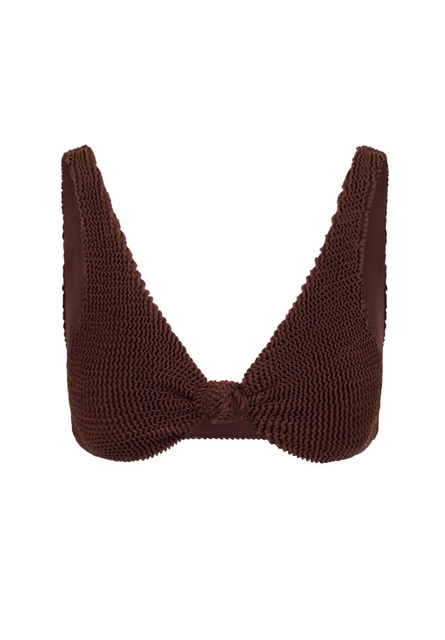 

Верх бикини с завязкой Scrunch knot и стильным узлом Moda Minx, цвет coffee