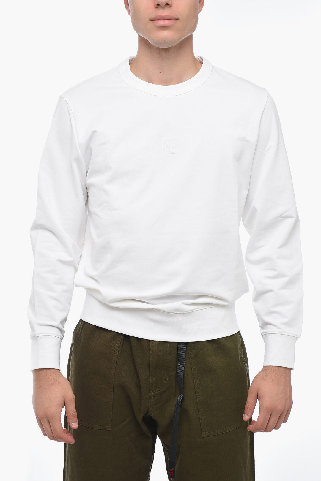 

CP Company THE METROPOLIS SERIES Толстовка с круглым вырезом из хлопковой смеси, белый