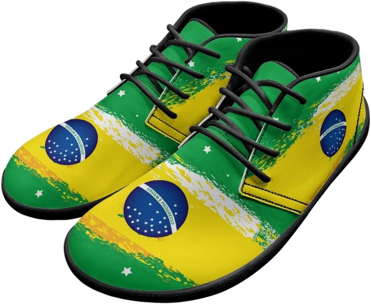 

Мужские кроссовки для ходьбы, ботинки с широким носком, противоскользящая подошва, кроссовки с нулевым перепадом высоты подошвы Xixirimido, Brazil Flag