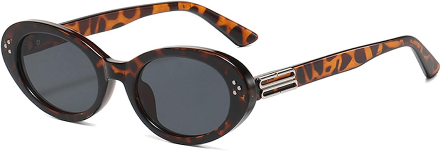 

Ретро-солнцезащитные очки овальной формы «кошачий глаз» для женщин и мужчин, без поляризации, узкие, круглые, модные, для активного отдыха ALKAHE, Tortoiseshell Frame Black Grey Lens