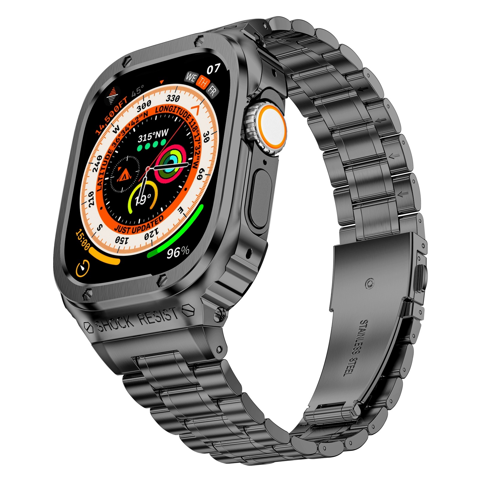 

Ремешок совместим с Apple. Материал: нержавеющая сталь Biaodaige, Compatible with Apple Watch [44MM] Gold