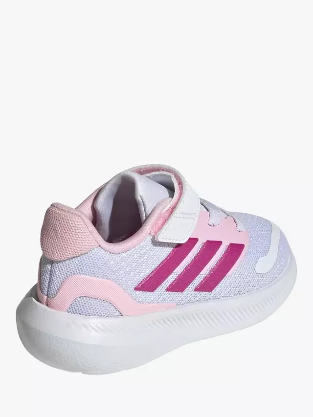Детские кроссовки Runfalcon с верхним ремешком, бело-розовые adidas — фото 3