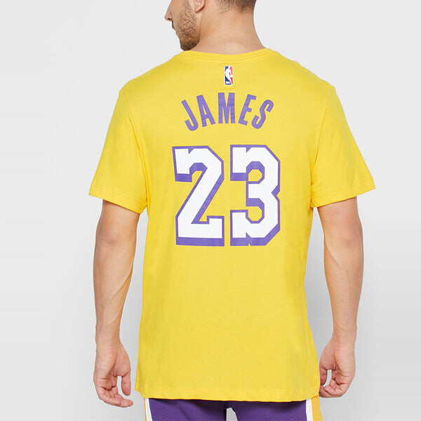 Футболка Nike NBA Lakers Basketball Sports Short Sleeve LeBron James 23 Yellow, желтый — фото 4