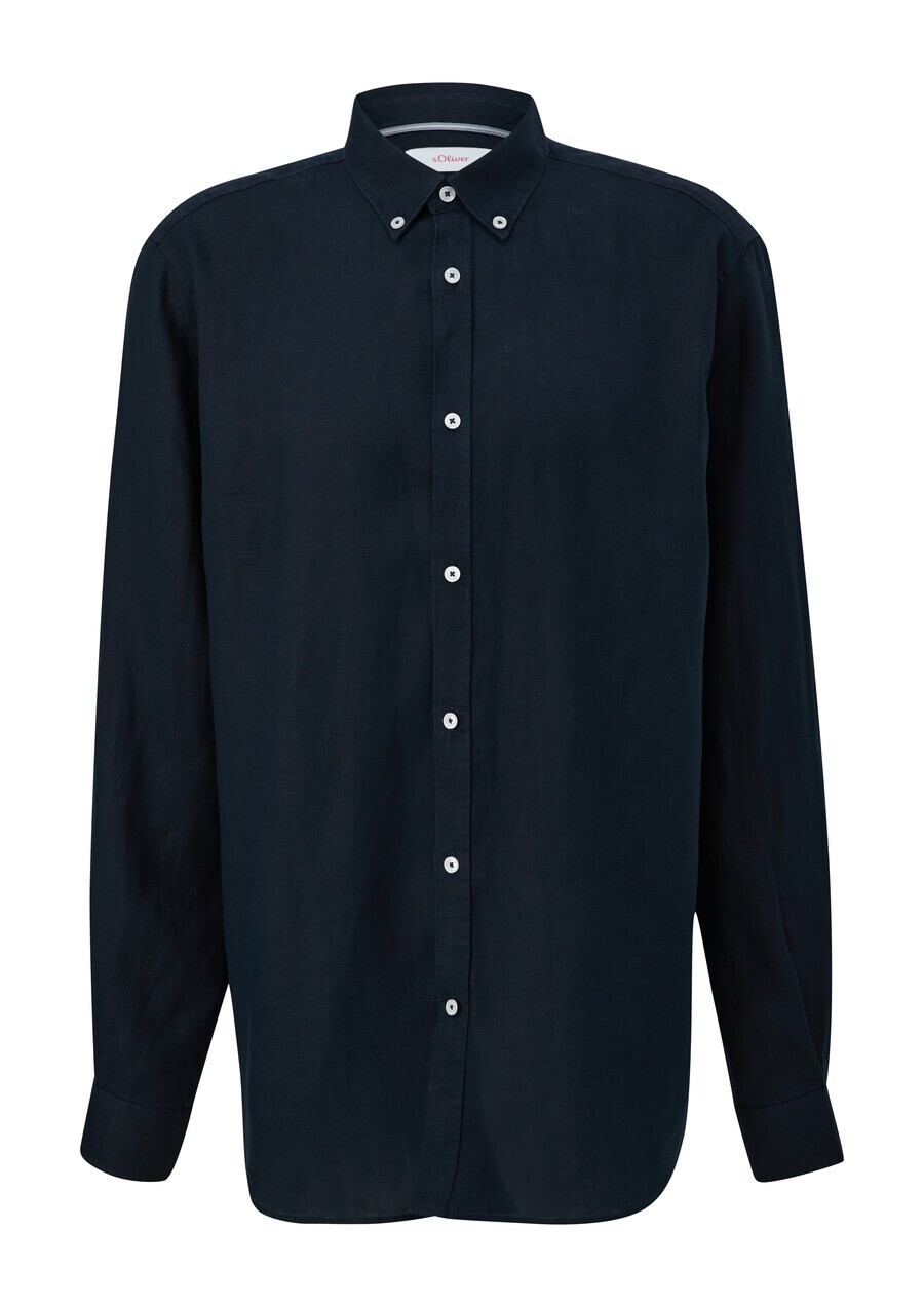 

Повседневная рубашка s.Oliver Regular fit Button Up Shirt, морской синий
