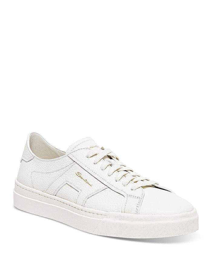 

Мужские кроссовки Santoni на шнуровке с двойной пряжкой, белый