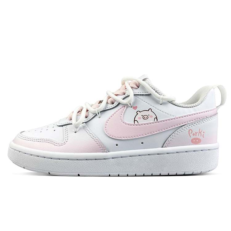 

Кроссовки Nike Court Borough Skateboard Shoes Women's Low-Top Pink, Белый, Кроссовки Nike Court Borough Skateboard Shoes Women's Low-Top Pink