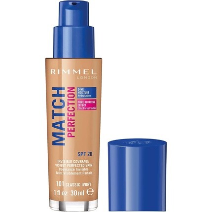 

Rimmel London Match Perfection Жидкая тональная основа 101 Classic Ivory 30 мл