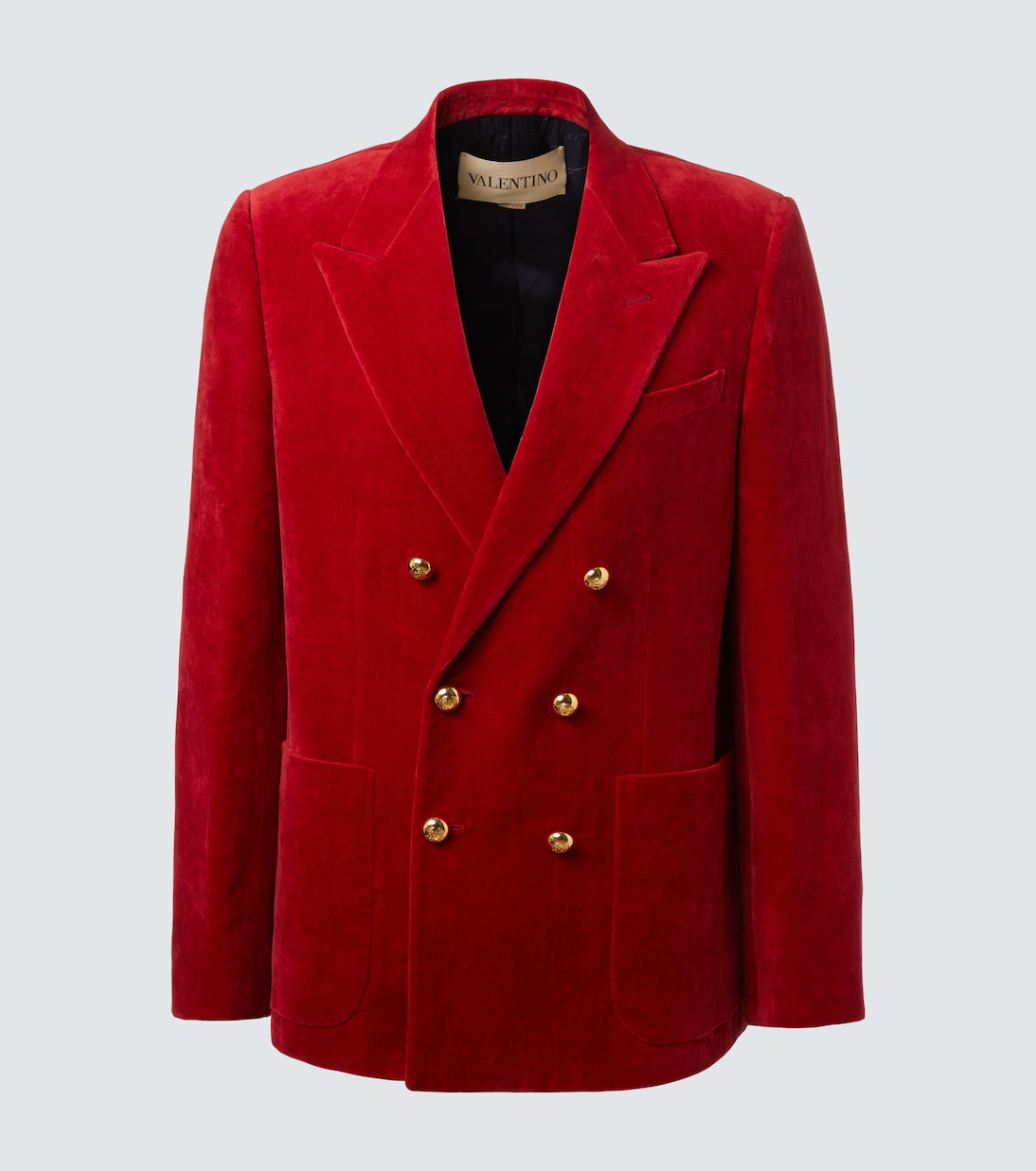 

Хлопковый и льняной вельветовый блейзер Valentino, Crab Red