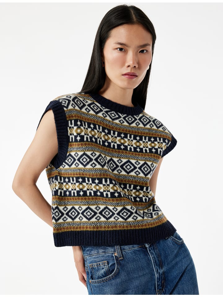 

KOTON Жилет темно-синего цвета с узором