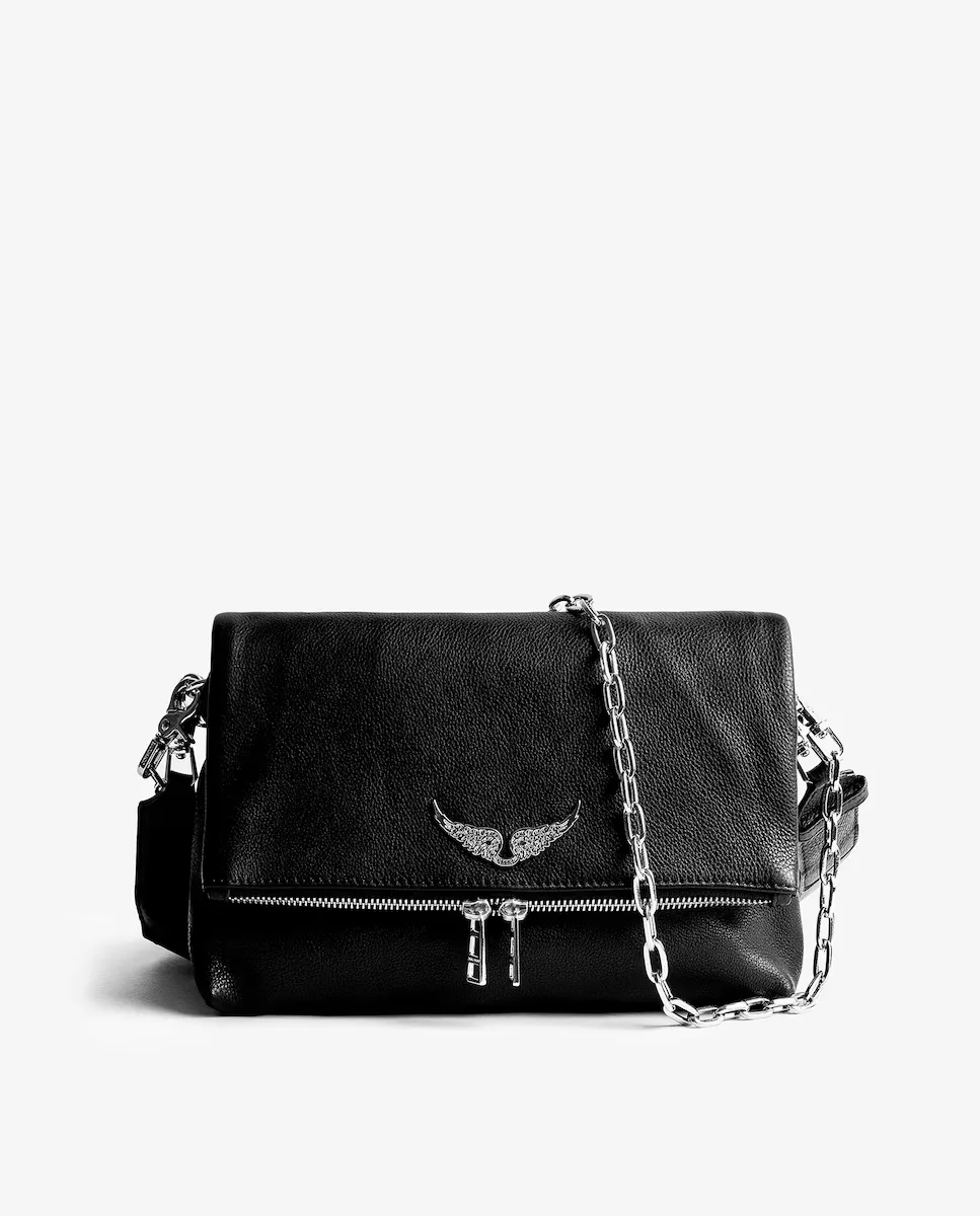 

Многопозиционная черная кожаная сумка Rocky Zadig & Voltaire