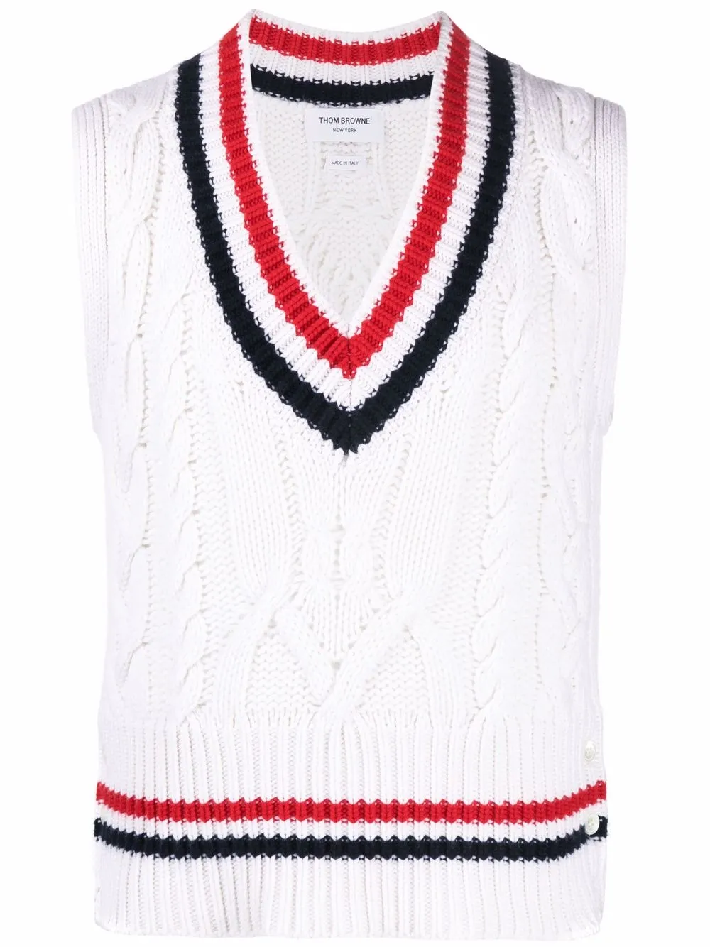 

Топ фактурной вязки с отделкой RWB THOM BROWNE, белый