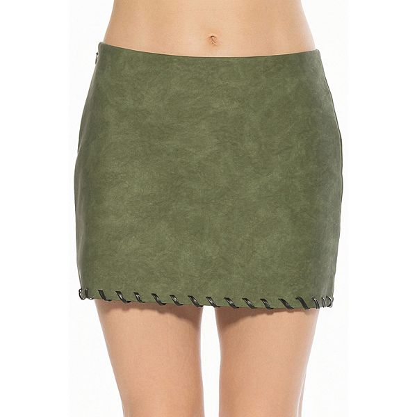 

Мини-юбка с декоративной строчкой whipstitch Alexia Admor, Sage