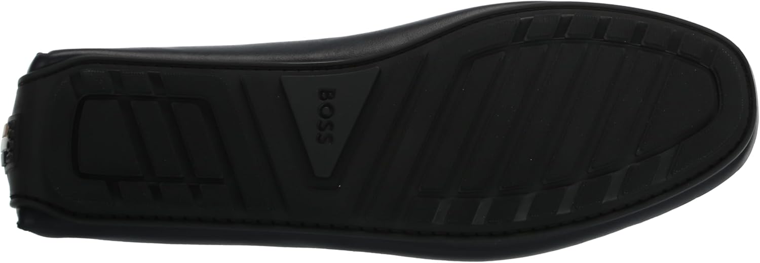 BOSS Мужские гладкие кожаные лоферы-водители, Night Navy — фото 4