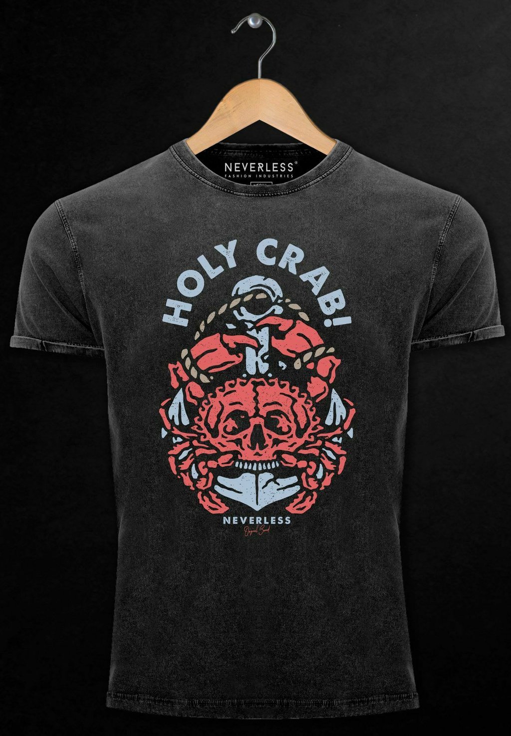 

Футболка с принтом VINTAGE SKULL CRAB AN Neverless, черный