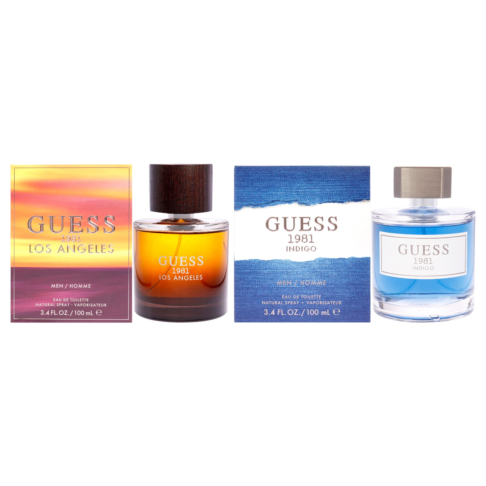 

Набор Guess Kit от Guess для мужчин - комплект из 2 предметов: парфюмерная вода Guess 1981 Indigo EDT Spray объемом 3,4 унции и парфюмерная вода Guess 1981 Los Angeles EDT Spray объемом 3,4 унции