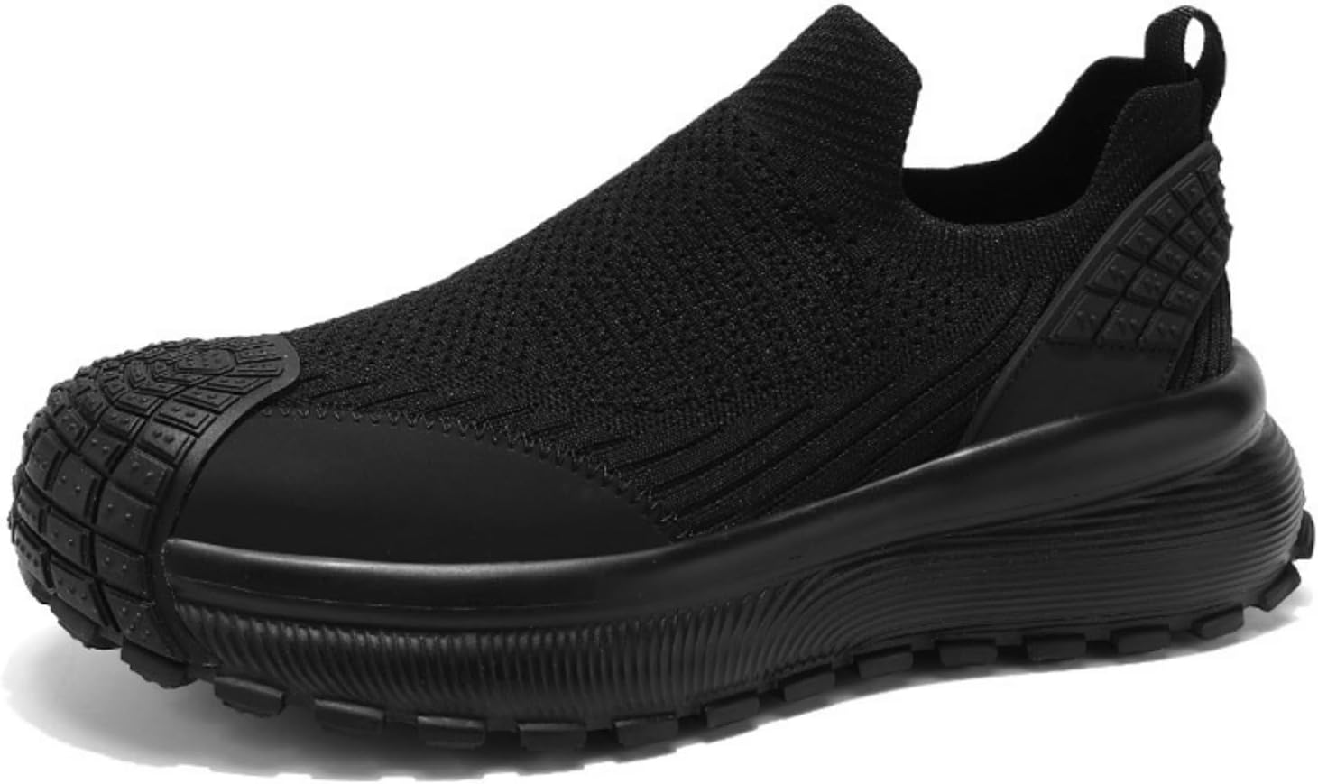 

Кроссовки MACEFIL Fashion Mesh с массивной подошвой для мужчин и женщин, повседневные, без шнурков, дышащие, легкие и удобные для ходьбы, черный