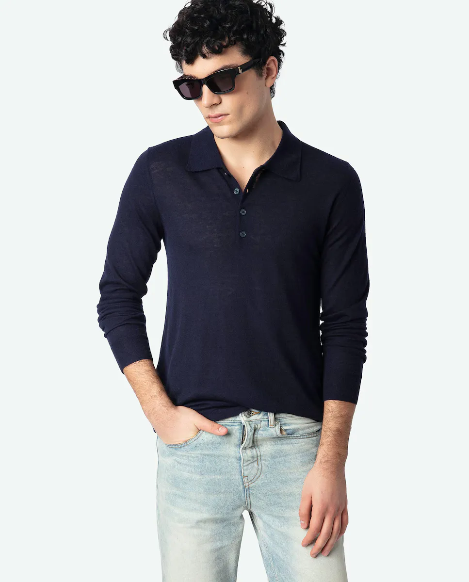 

Dimi 100% кашемир мужской свитер с коротким рукавом Zadig & Voltaire, тёмно-синий