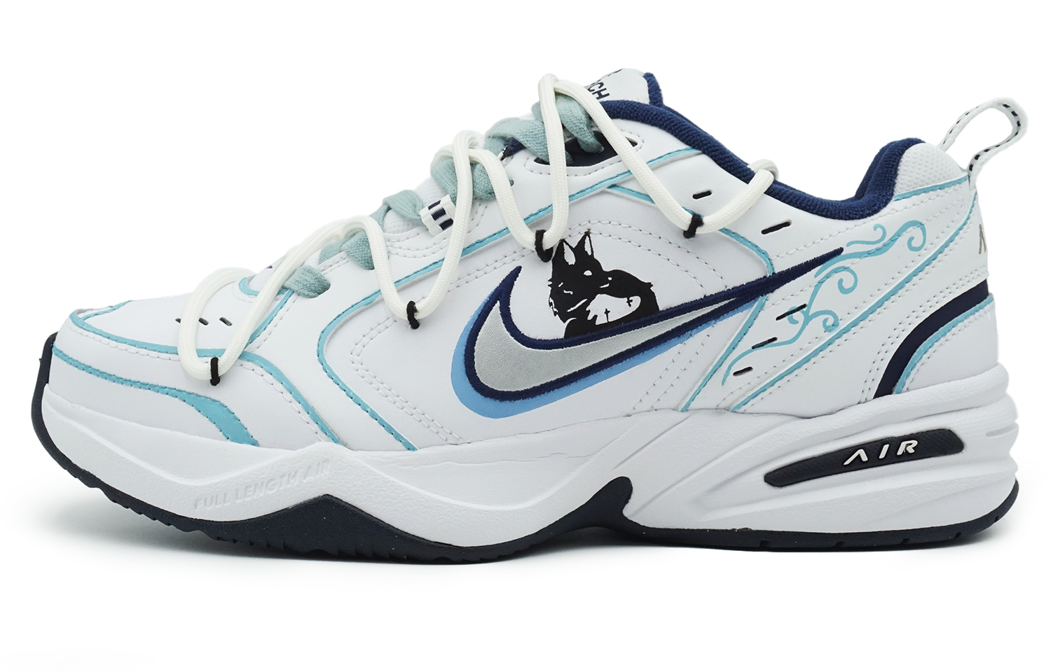 

Кроссовки Nike Air Monarch 4 Chunky Sneakers Unisex Low-top White/blue/black, белый