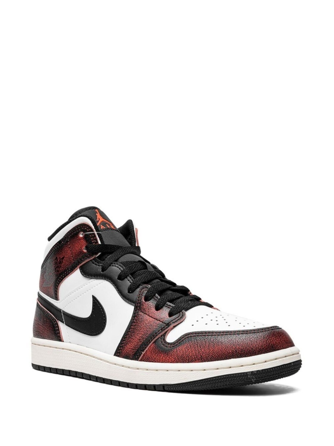 Кроссовки Jordan Air Jordan 1 Mid SE, черный/темно-красный/белый — фото 2