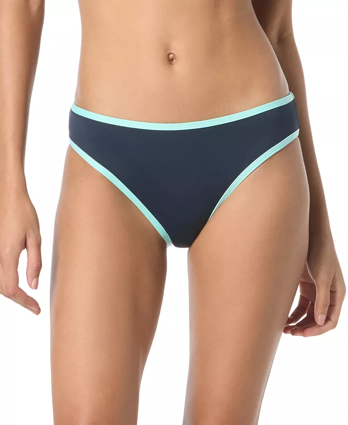 

Женские бикини-трусы с контрастной отделкой и высоким вырезом Kate Spade, синий