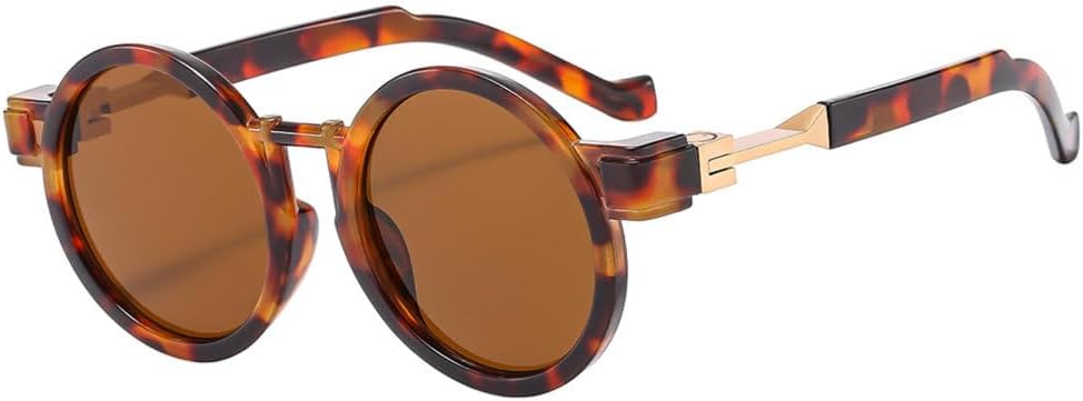 

Круглые женские солнцезащитные очки в стиле стимпанк, роскошные солнцезащитные очки с защитой от УФ-излучения UV400, модные мужские солнцезащитные очки LVTFCO, Leopard