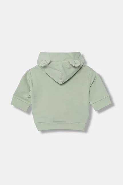 Детская кофта на молнии из мягкого хлопка United Colors of Benetton, зеленый — фото 2