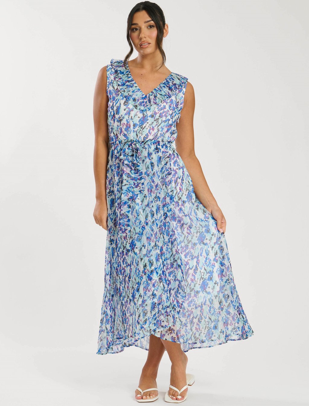 

Повседневное платье FRILL WRAP MIDI South Beach, синий