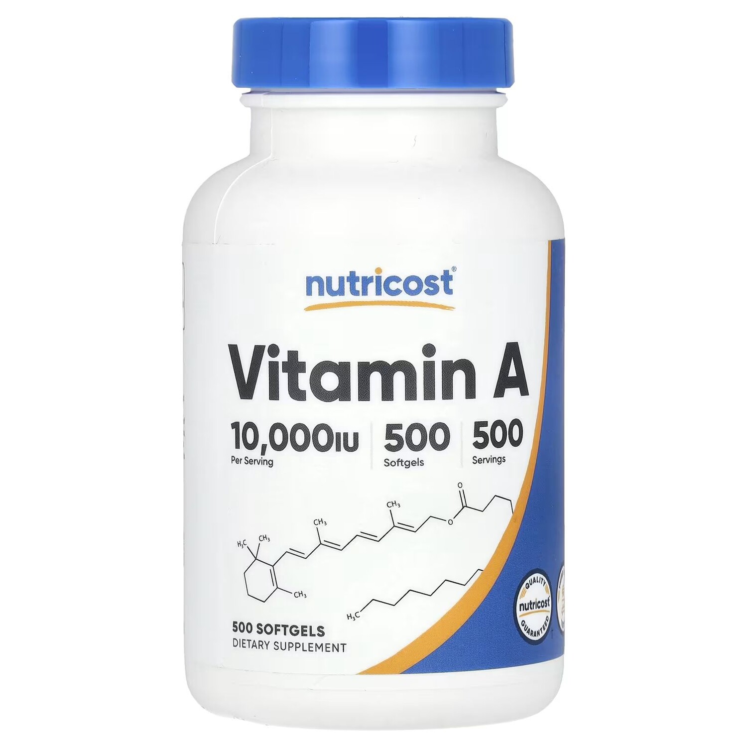 

Витамин А, 10 000 МЕ, 500 мягких таблеток Nutricost