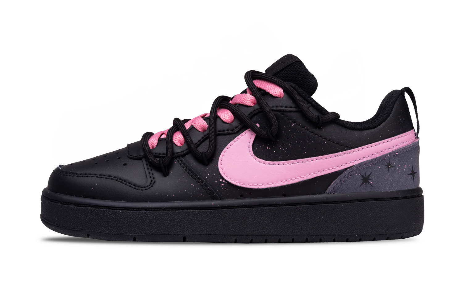 

Nike Кроссовки для скейтбординга Court Borough Black Pink Star Leap Slip Resistant низкие детские Black