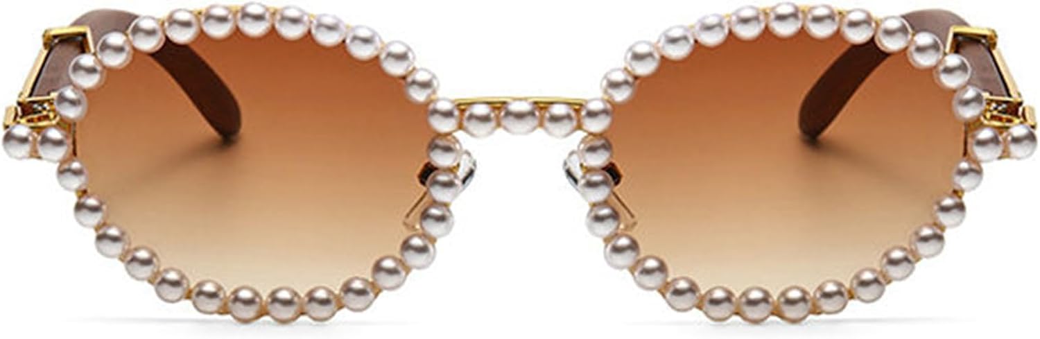 

Солнцезащитные очки Willochra Retro, маленькие овальные, для женщин, жемчужные, круглые, в деревянной оправе, черные с розовым оттенком, с защитой от УФ-излучения UV400, C6