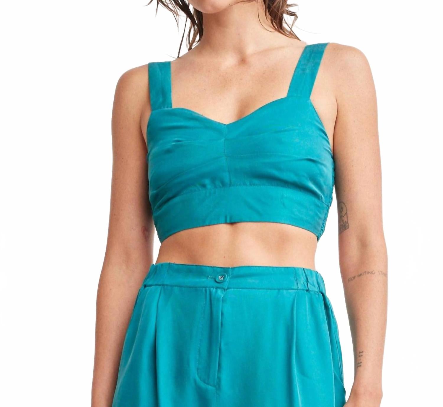 

Self Contrast Укороченный топ Kori бирюзового цвета