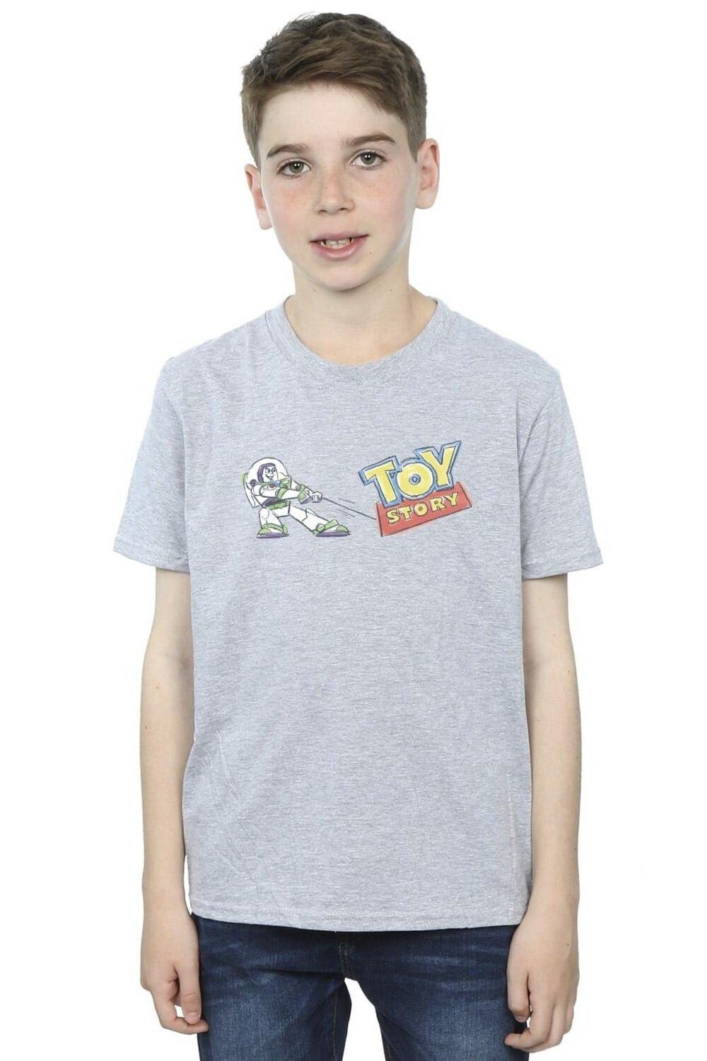 

Футболка с логотипом Toy Story Buzz Pulling Disney, серый