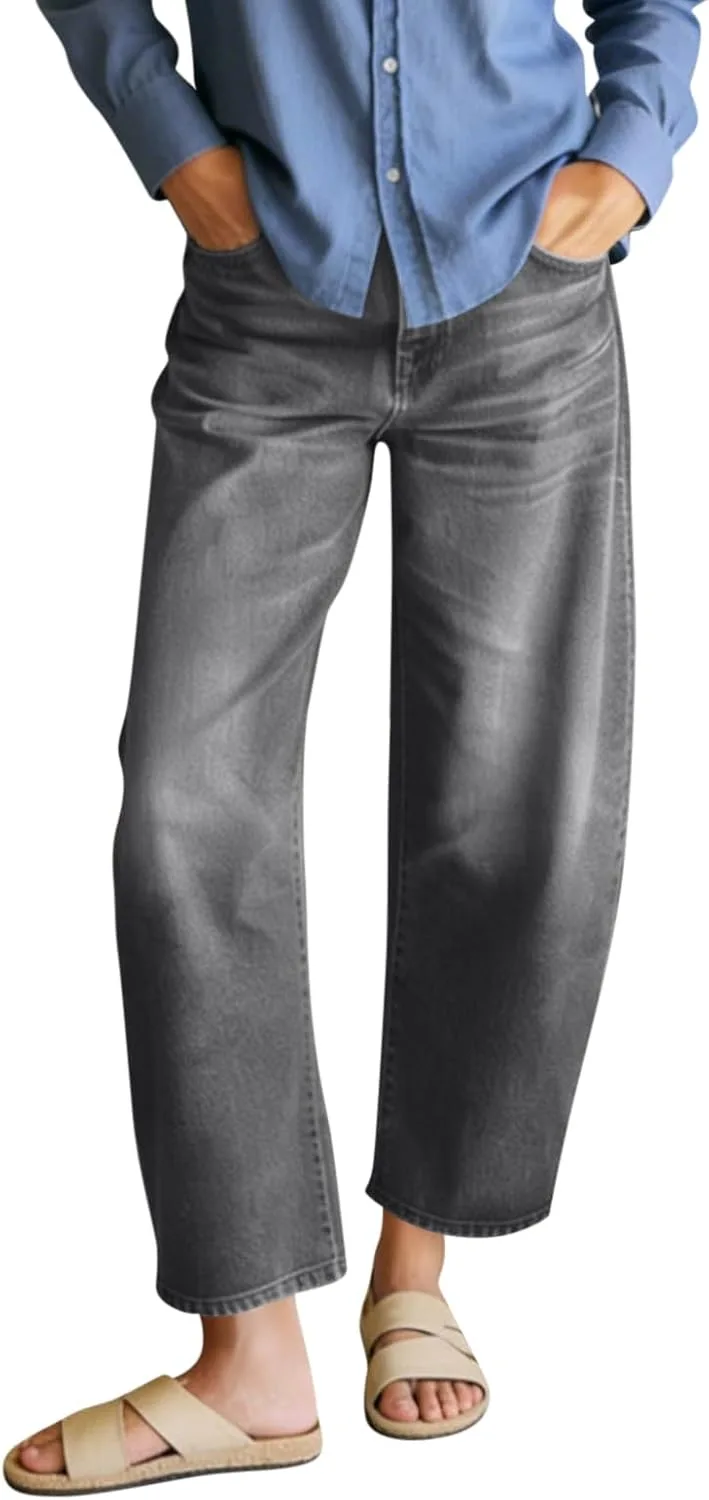 

Джинсы женские High Waisted Barrel, широкие, укороченные