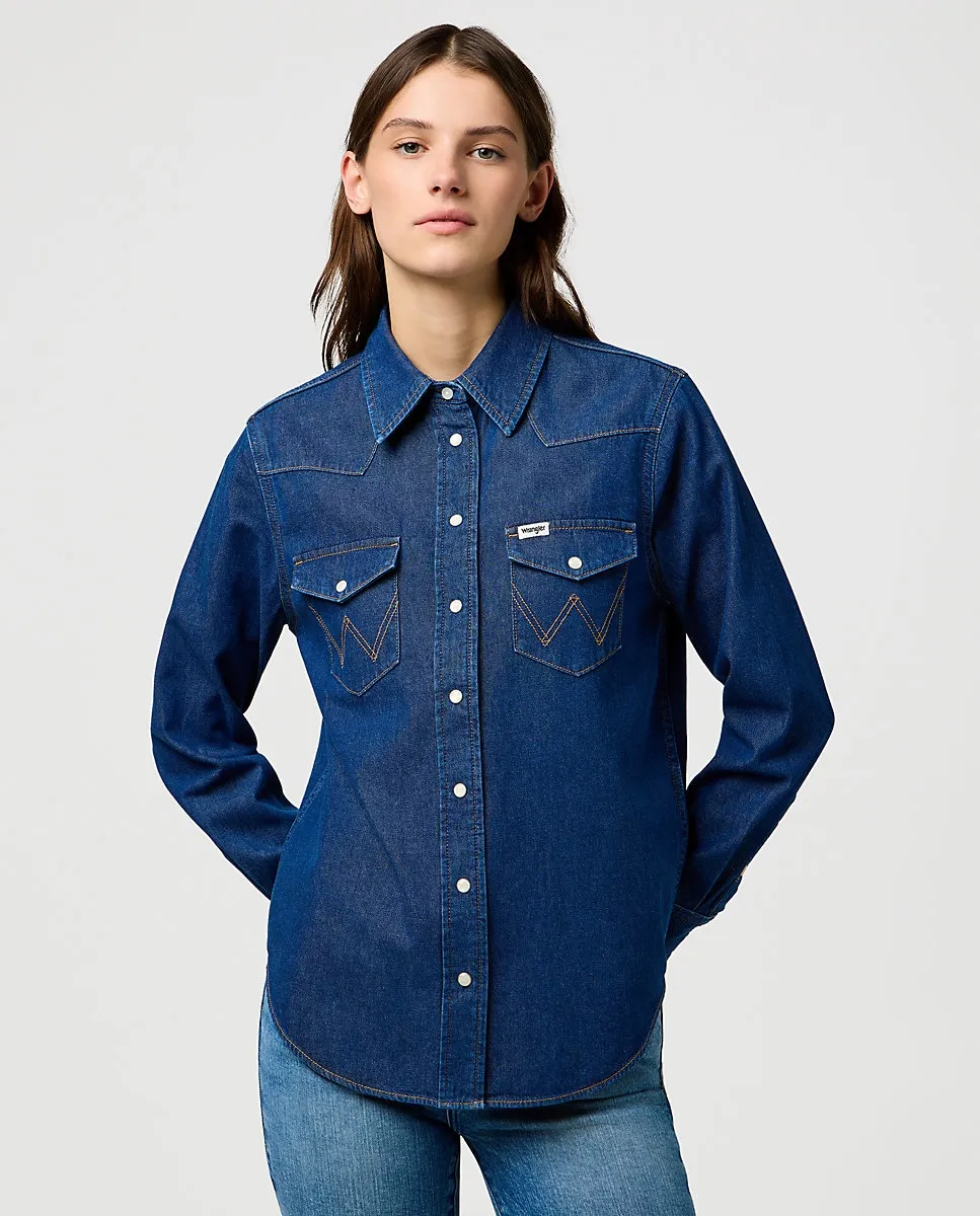 

Женская рубашка с западными деталями Wrangler, синий