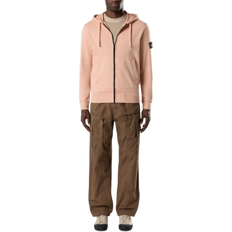 Толстовка на молнии с капюшоном из органического флиса, regular fit, мужская, SS26 STONE ISLAND, Pink Gypsum — фото 4