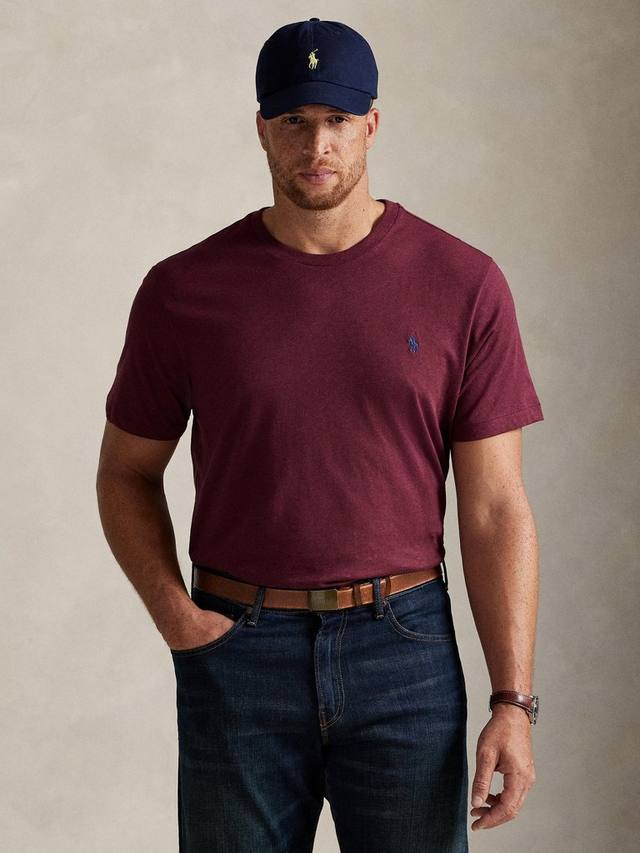 

Polo Big & Tall хлопковая футболка с коротким рукавом Custom Slim Fit Ralph Lauren, Spri Wine Heat/C7996