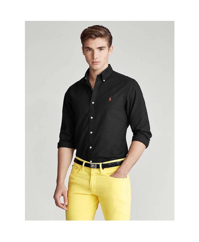 Приталенная рубашка-оксфорд с логотипом Ralph Polo Ralph Lauren, черный — фото 2