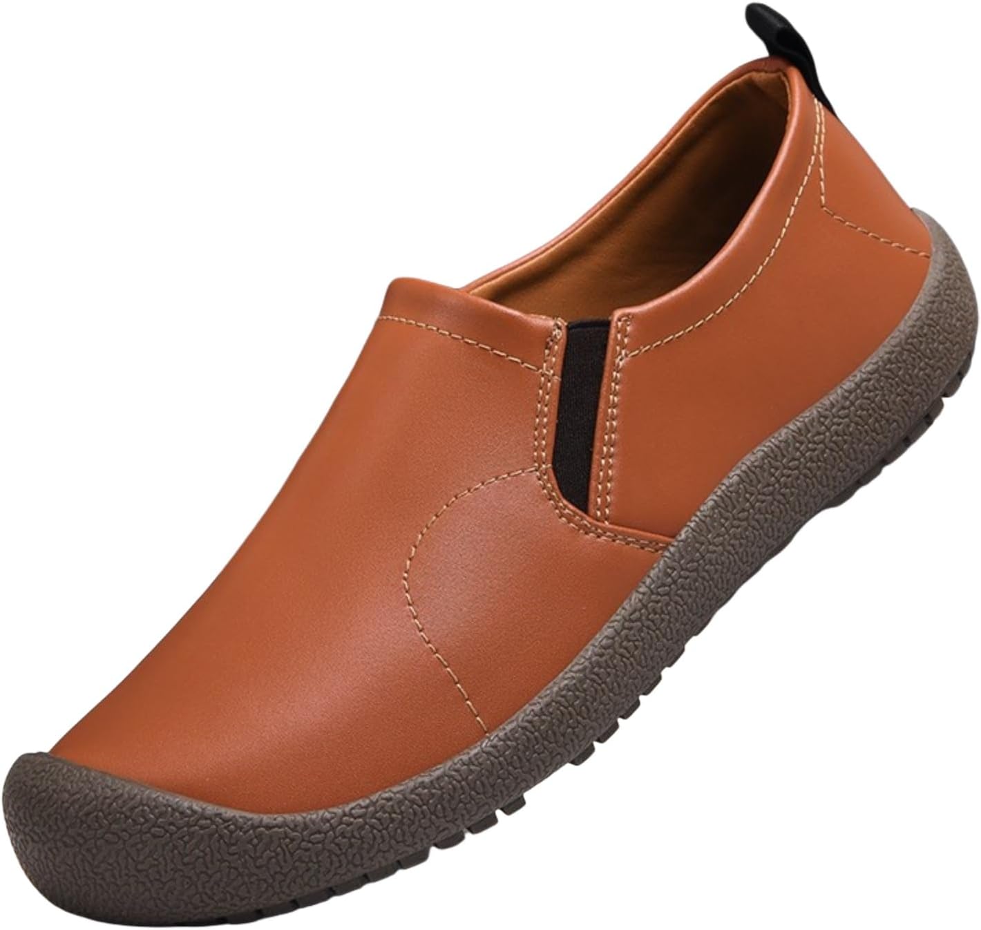 

Мужские повседневные кожаные слипоны с эластичными вставками и противоскользящей резиновой подошвой, удобная обувь для прогулок, бизнеса и повседневной носки Lshwcift, оранжевый