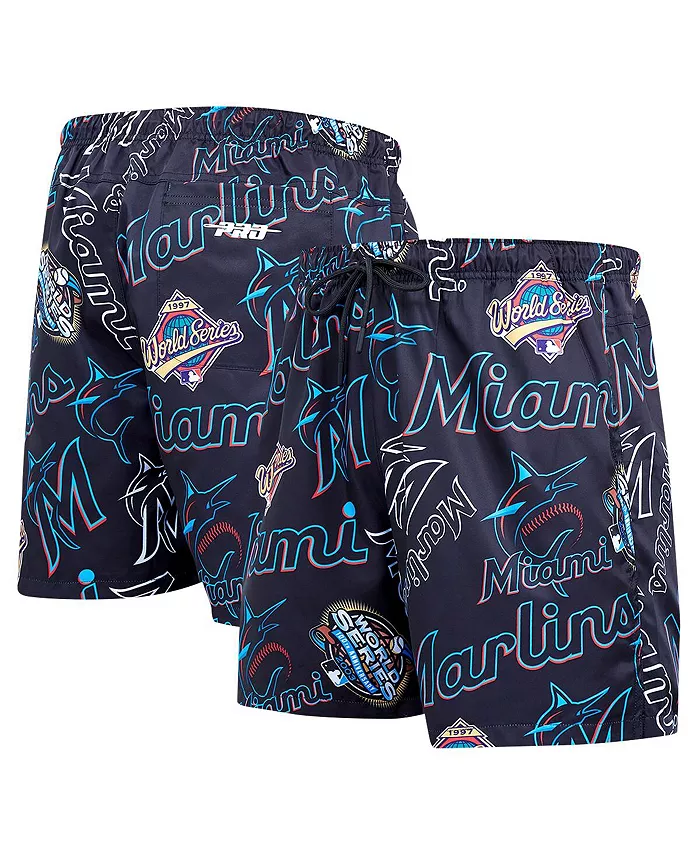 

Мужские черные шорты Miami Marlins с вышитым логотипом Pro Standard