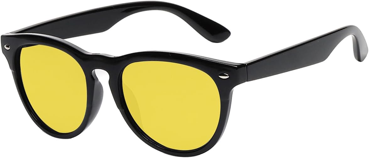 

Очки ночного видения для вождения, поляризованные, с антибликовым покрытием, желтого цвета, солнцезащитные очки для вождения в ночное время, для мужчин и женщин Yogo Vision, Black