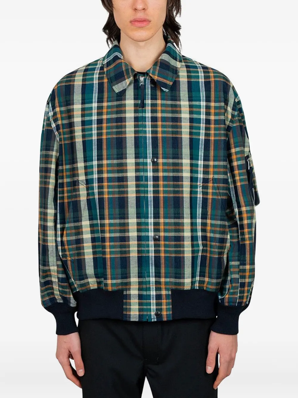 

Клетчатая куртка на молнии Comme des Garçons Homme, зеленый