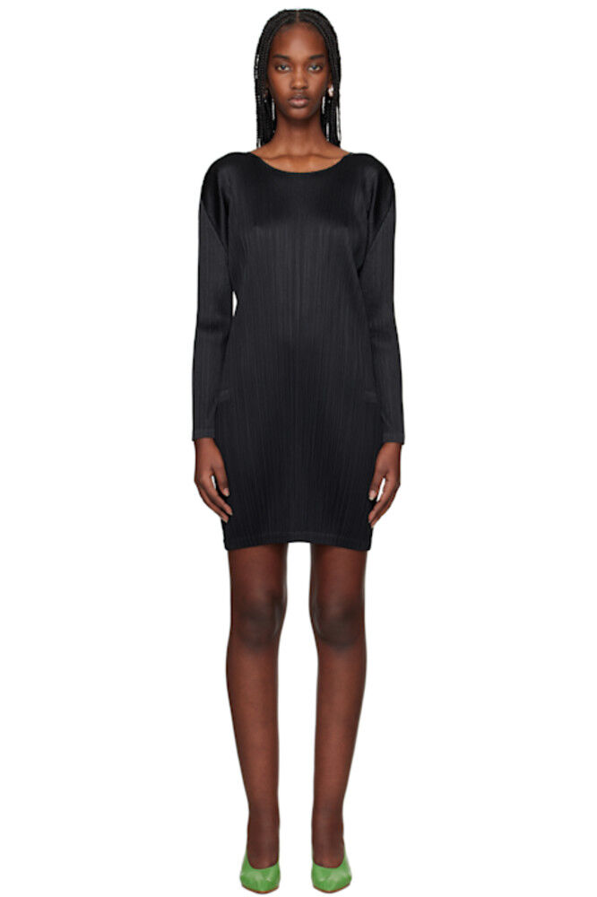 

Черное ежемесячное мини-платье цвета января PLEATS PLEASE ISSEY MIYAKE