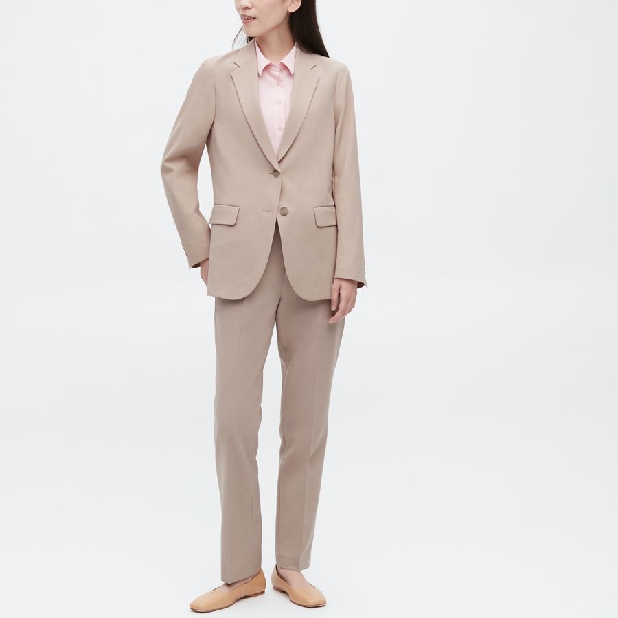 UNIQLO Женский деловой костюм темно-бежевый, Dark Beige — фото 4