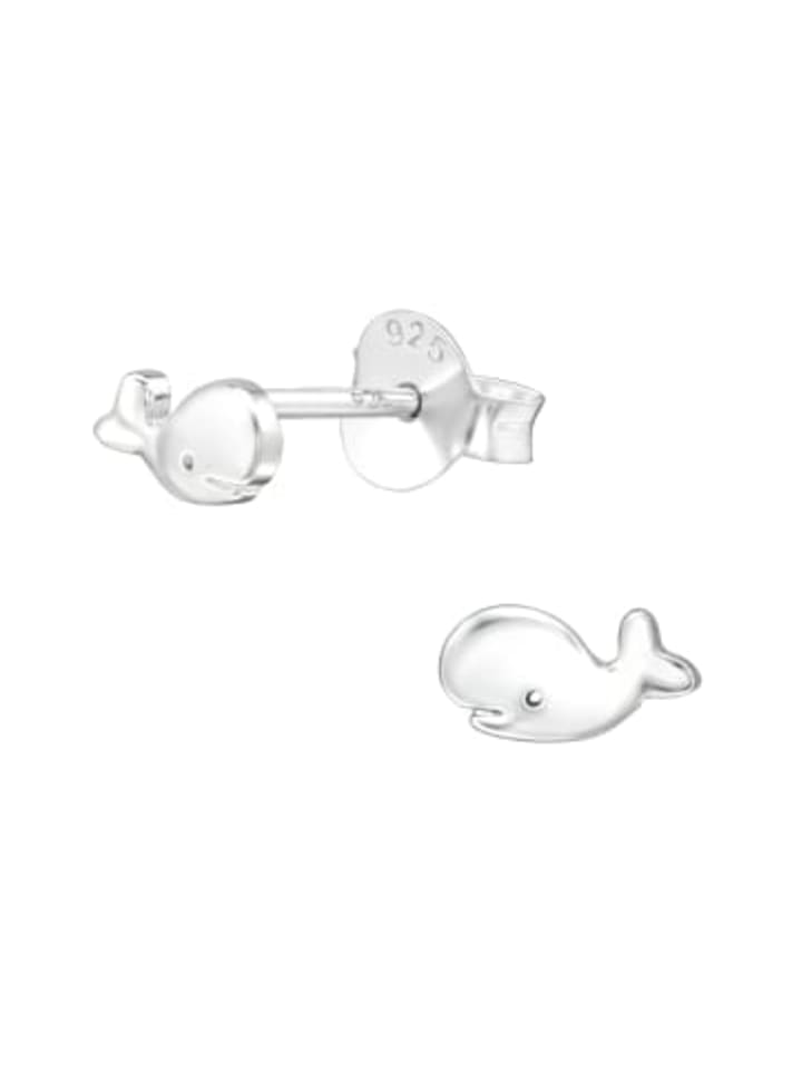 

Alexander York Серьги-гвоздики в виде кита из серебра 925 пробы, комплект из 2 штук