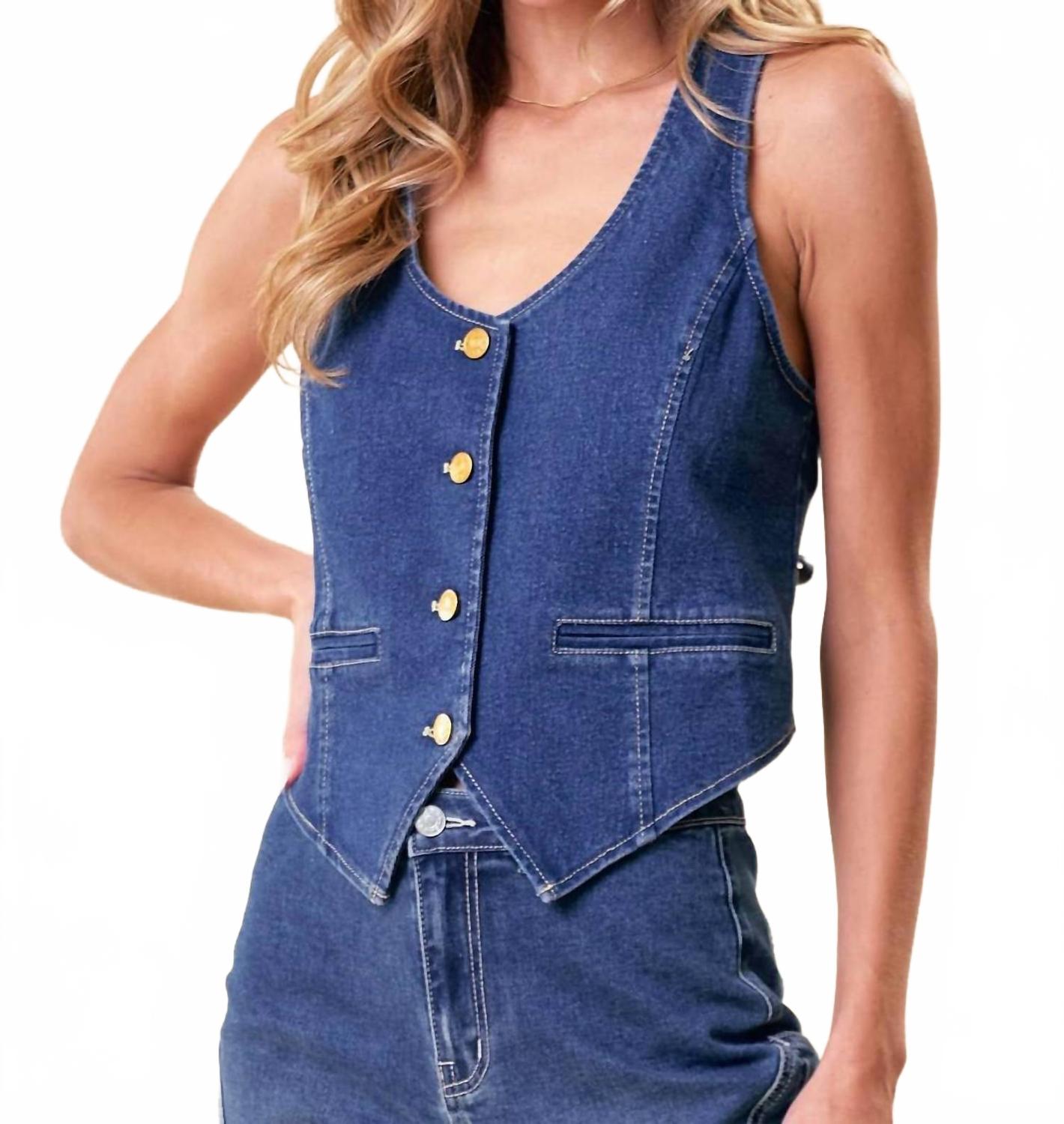 

Джинсовый жилет Western Dream в среднем оттенке денима Saints & Hearts, Medium Denim