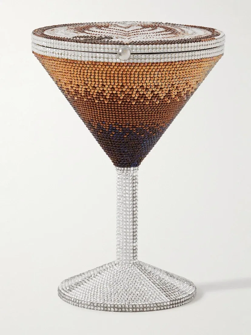 Клатч Martini Espresso серебристого цвета с кристаллами JUDITH LEIBER COUTURE, мультицвет