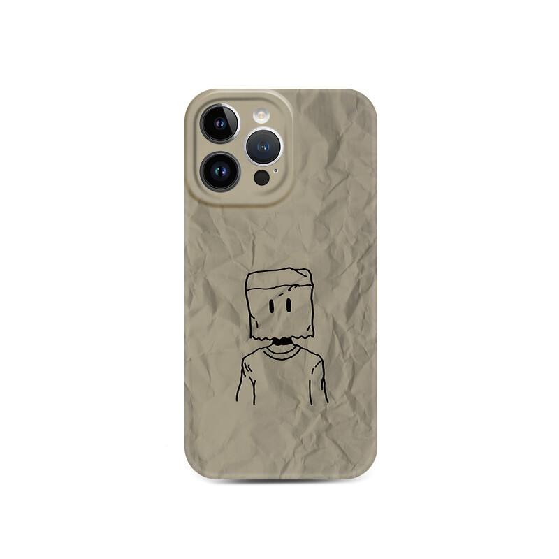 

Чехол для телефона LANGOU, Pleated frosted shell-line paper bag man