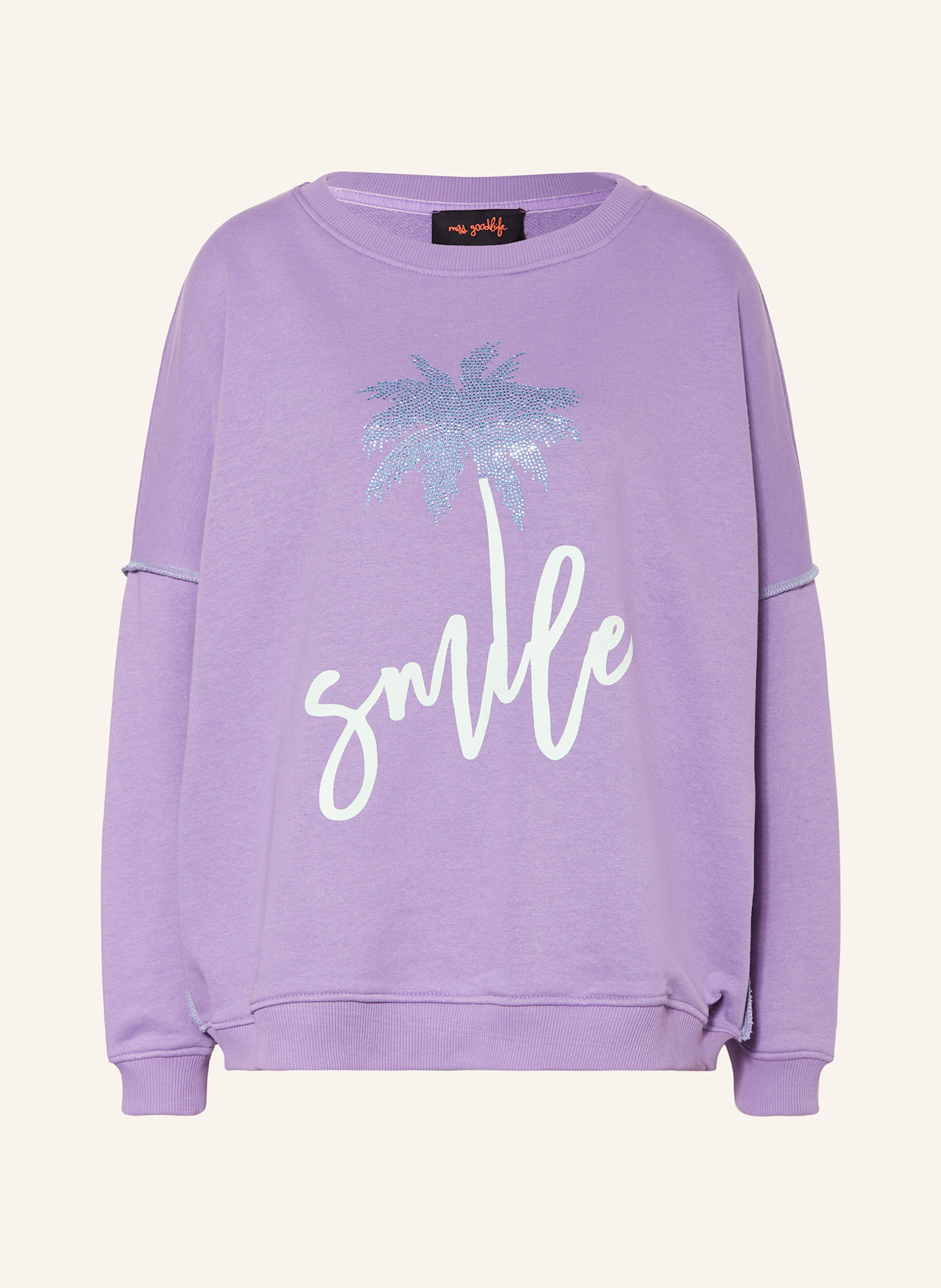 

Свитшот с пайетками Miss Goodlife, фиолетовый