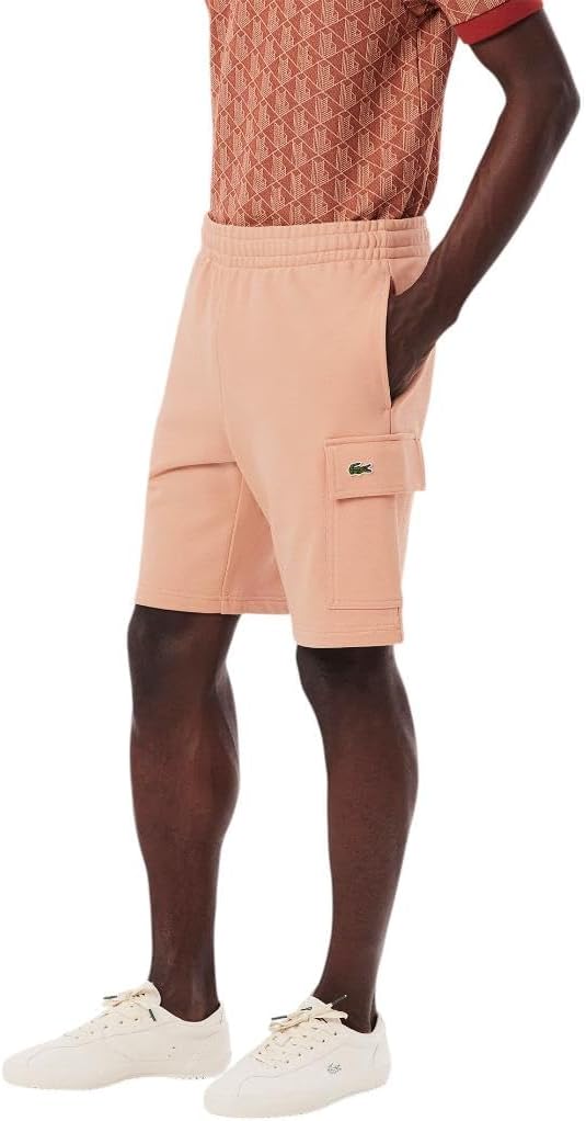 Lacoste мужские неворсовые флисовые карго-шорты, Latte, S — фото 2