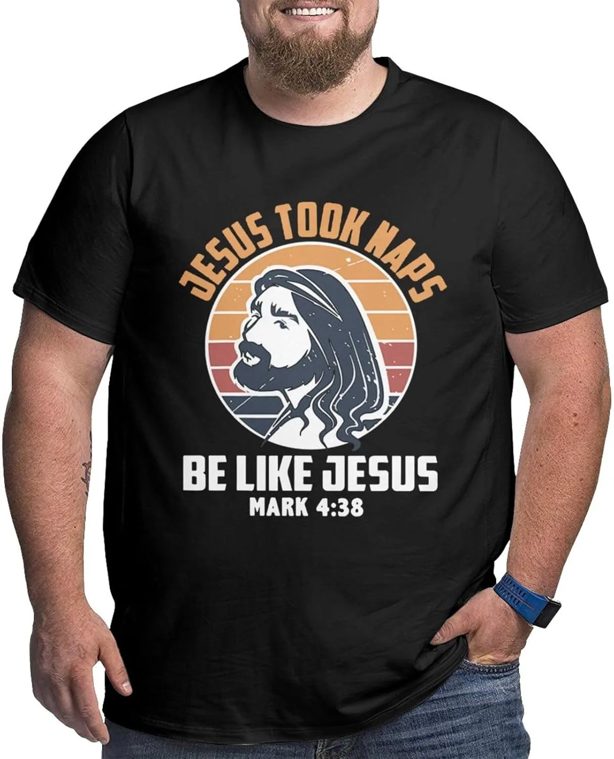 

Футболка Jesus Took Naps Be Like Jesus мужская, летняя, Large